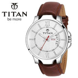 Stylish Men White Faux Leather/Leather Analog Watch