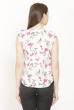 Women's Crepe Floral Print Cap Sleeves Top